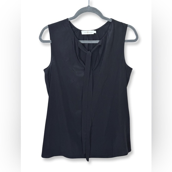 [ TORY BURCH ] Black Tie Neckline Sleeveless Blouse : Like New : 4 - Picture 1 of 7